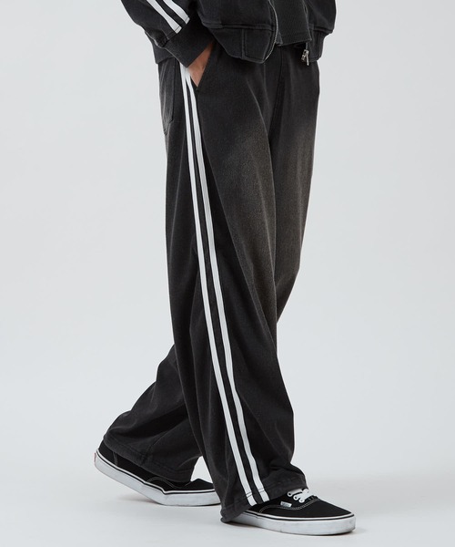 improves(インプローブス)の「カットデニム ワイドラインパンツ(デニムパンツ・メンズ・ブラック/ネイビー・LARGE/MEDIUM)」の1枚目の写真