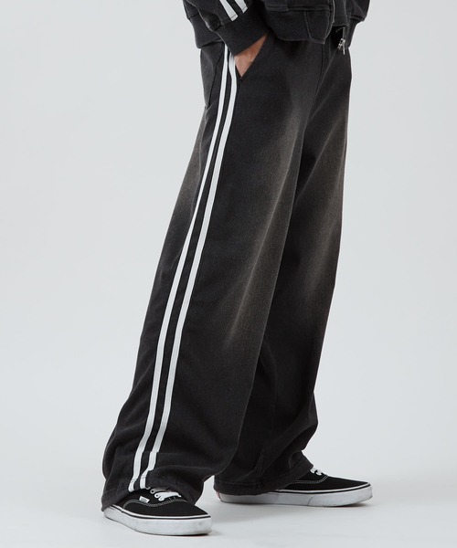 improves(インプローブス)の「カットデニム ワイドラインパンツ(デニムパンツ・メンズ・ブラック/ネイビー・LARGE/MEDIUM)」の4枚目の写真
