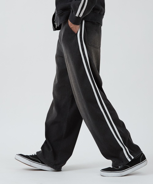 improves(インプローブス)の「カットデニム ワイドラインパンツ(デニムパンツ・メンズ・ブラック/ネイビー・LARGE/MEDIUM)」の5枚目の写真