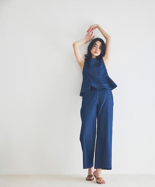 NAVYNAVY（ネイビーネイビー）の「【ユーティリティ】COOL MAX(R)接触冷感デニムセットアップ ブラウス（シャツ/ブラウス・レディース・ブルー/ネイビー・FREE）」の12枚目の写真