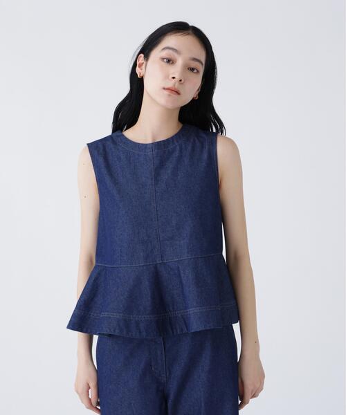 NAVYNAVY（ネイビーネイビー）の「【ユーティリティ】COOL MAX(R)接触冷感デニムセットアップ ブラウス（シャツ/ブラウス・レディース・ブルー/ネイビー・FREE）」の15枚目の写真