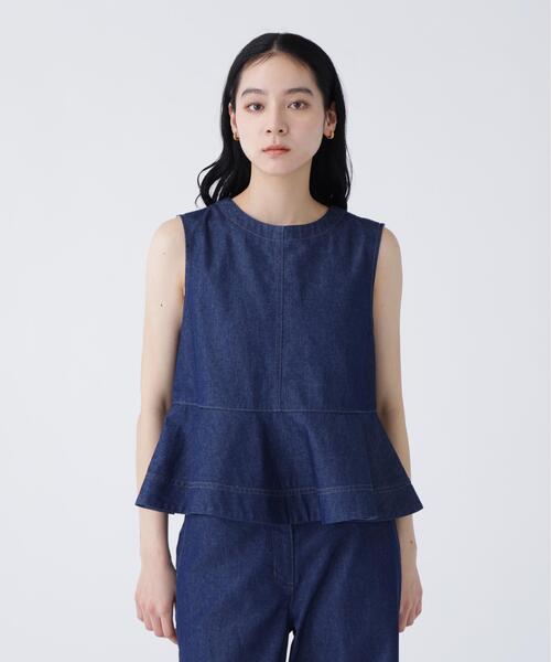 NAVYNAVY（ネイビーネイビー）の「【ユーティリティ】COOL MAX(R)接触冷感デニムセットアップ ブラウス（シャツ/ブラウス・レディース・ブルー/ネイビー・FREE）」の18枚目の写真