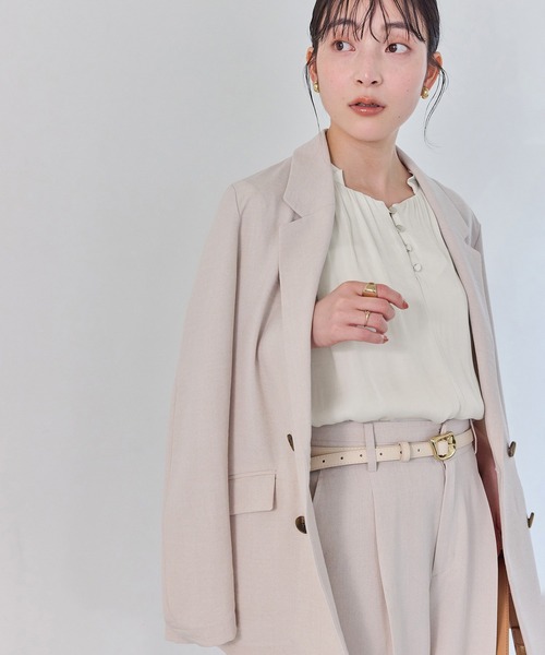 VIS(ビス)の「エアリーサテンハーフスリーブブラウス/イージーケア(シャツ/ブラウス・レディース・ブルー系その他4/チャコールグレー/キナリ・FREE)」の16枚目の写真