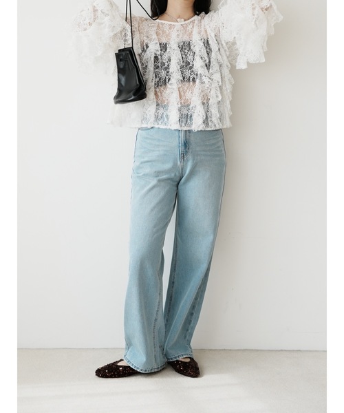 Katrin TOKYO（カトリーントーキョー）の「studded hem denim（デニムパンツ・レディース・ライトブルー/インディゴブルー・XS/S-Short/M/S）」の8枚目の写真