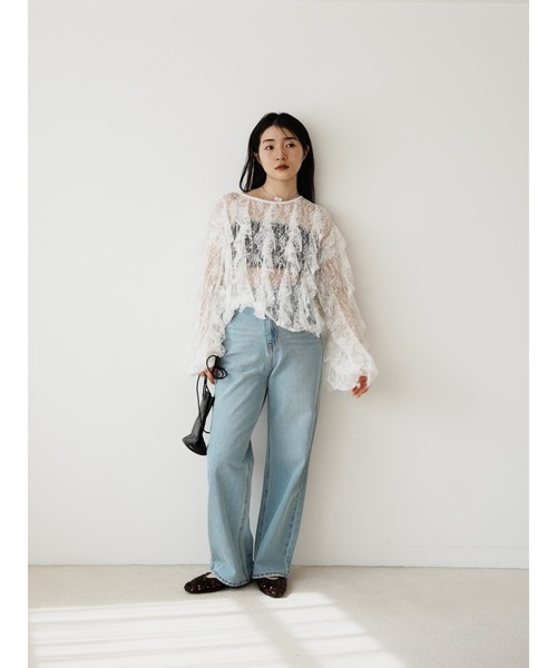 Katrin TOKYO（カトリーントーキョー）の「studded hem denim（デニムパンツ・レディース・ライトブルー/インディゴブルー・XS/S-Short/M/S）」の9枚目の写真