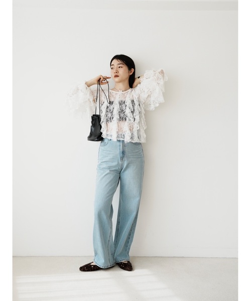 Katrin TOKYO（カトリーントーキョー）の「studded hem denim（デニムパンツ・レディース・ライトブルー/インディゴブルー・XS/S-Short/M/S）」の10枚目の写真