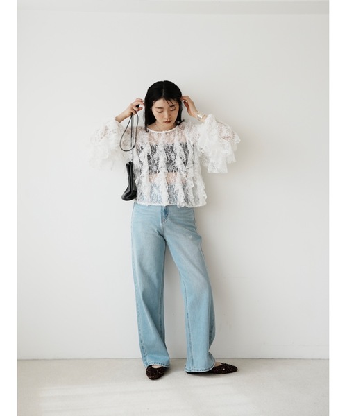 Katrin TOKYO（カトリーントーキョー）の「studded hem denim（デニムパンツ・レディース・ライトブルー/インディゴブルー・XS/S-Short/M/S）」の11枚目の写真