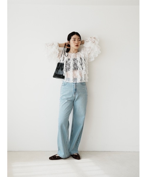 Katrin TOKYO（カトリーントーキョー）の「studded hem denim（デニムパンツ・レディース・ライトブルー/インディゴブルー・XS/S-Short/M/S）」の12枚目の写真