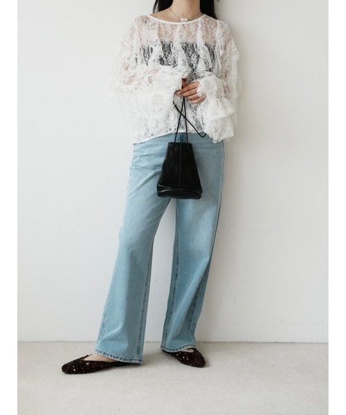 Katrin TOKYO（カトリーントーキョー）の「studded hem denim（デニムパンツ・レディース・ライトブルー/インディゴブルー・XS/S-Short/M/S）」の13枚目の写真