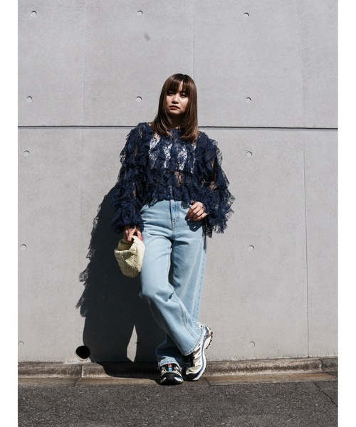 Katrin TOKYO（カトリーントーキョー）の「studded hem denim（デニムパンツ・レディース・ライトブルー/インディゴブルー・XS/S-Short/M/S）」の4枚目の写真