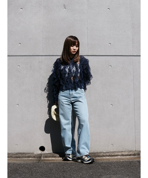 Katrin TOKYO（カトリーントーキョー）の「studded hem denim（デニムパンツ・レディース・ライトブルー/インディゴブルー・XS/S-Short/M/S）」の5枚目の写真