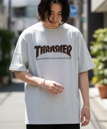 THRASHER（スラッシャー）の「Applique Logo S/S T-SHIRTS/THRASHER スラッシャー ロゴアップリケ風デザイン 半袖Tシャツ オーバーサイズ・ワイドシルエットストリート スケーターユニセックス（Tシャツ/カットソー）」