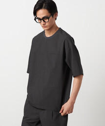 COMME CA ISM | 【吸水速乾】リネンライクポリエステル 布帛Tシャツ(Tシャツ/カットソー)