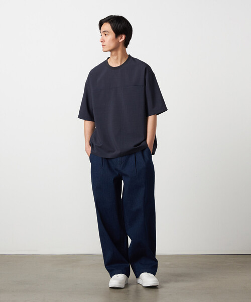 COMME CA ISM（コムサイズム）の「【吸水速乾】リネンライクポリエステル 布帛Tシャツ（Tシャツ/カットソー・メンズ・カーキ/ブラック/ベージュ/ネイビー・LARGE/MEDIUM）」の6枚目の写真