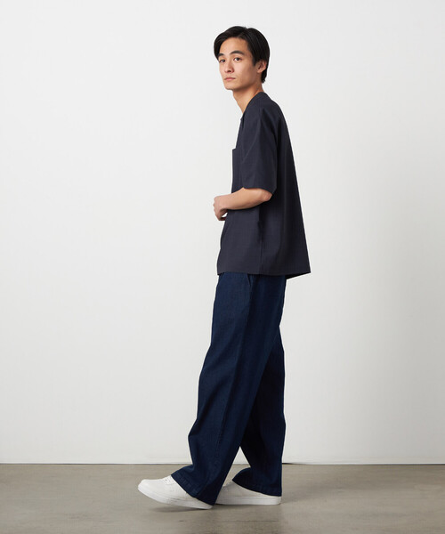 COMME CA ISM（コムサイズム）の「【吸水速乾】リネンライクポリエステル 布帛Tシャツ（Tシャツ/カットソー・メンズ・カーキ/ブラック/ベージュ/ネイビー・LARGE/MEDIUM）」の7枚目の写真