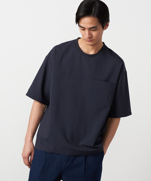 COMME CA ISM（コムサイズム）の「【吸水速乾】リネンライクポリエステル 布帛Tシャツ（Tシャツ/カットソー・メンズ・カーキ/ブラック/ベージュ/ネイビー・LARGE/MEDIUM）」の8枚目の写真