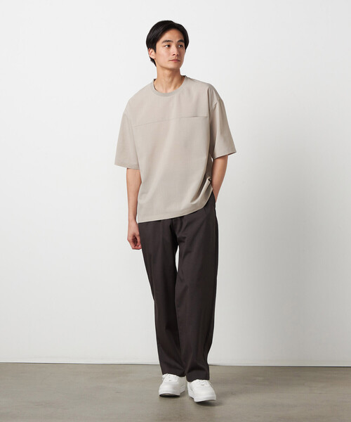 COMME CA ISM（コムサイズム）の「【吸水速乾】リネンライクポリエステル 布帛Tシャツ（Tシャツ/カットソー・メンズ・カーキ/ブラック/ベージュ/ネイビー・LARGE/MEDIUM）」の10枚目の写真