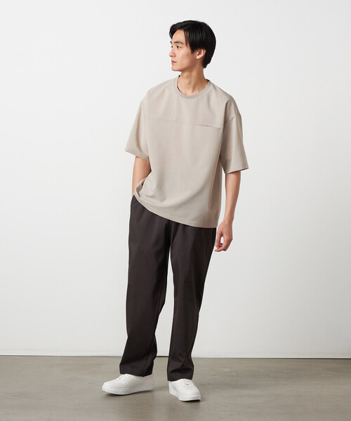 COMME CA ISM（コムサイズム）の「【吸水速乾】リネンライクポリエステル 布帛Tシャツ（Tシャツ/カットソー・メンズ・カーキ/ブラック/ベージュ/ネイビー・LARGE/MEDIUM）」の11枚目の写真
