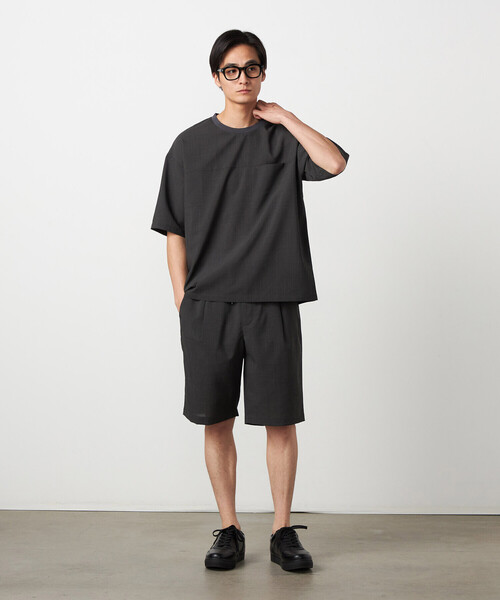COMME CA ISM（コムサイズム）の「【吸水速乾】リネンライクポリエステル 布帛Tシャツ（Tシャツ/カットソー・メンズ・カーキ/ブラック/ベージュ/ネイビー・LARGE/MEDIUM）」の14枚目の写真
