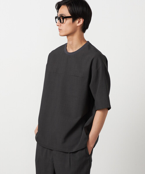 COMME CA ISM（コムサイズム）の「【吸水速乾】リネンライクポリエステル 布帛Tシャツ（Tシャツ/カットソー・メンズ・カーキ/ブラック/ベージュ/ネイビー・LARGE/MEDIUM）」の16枚目の写真