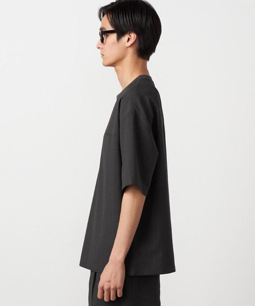 COMME CA ISM（コムサイズム）の「【吸水速乾】リネンライクポリエステル 布帛Tシャツ（Tシャツ/カットソー・メンズ・カーキ/ブラック/ベージュ/ネイビー・LARGE/MEDIUM）」の19枚目の写真