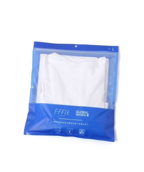 GLOBAL WORK（グローバルワーク）の「Fffit エフィット/柔らかストレッチインナー半袖/657699（Tシャツ/カットソー・メンズ・ライトベージュ/ブラック/ホワイト・MEDIUM/SMALL/X-LARGE/LARGE）」の13枚目の写真