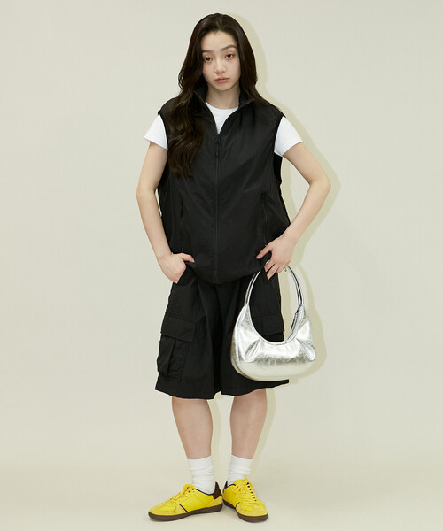 PUBLUX(パブリュクス)の「PUBLUX/パブリュクス LOVE POP STUDIO ナイロンベスト<セットアップ対応> 限定展開(ベスト・メンズ・ブラック/グレー/ベージュ・LARGE/SMALL/MEDIUM)」の15枚目の写真