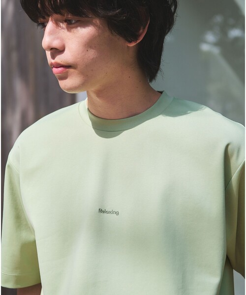 green label relaxing(グリーンレーベルリラクシング)の「Relaxing 半袖 Tシャツ カットソー -接触冷感-(Tシャツ/カットソー・メンズ・ダークグレー/グレー系/ホワイト/ライム・L/M/XL/S)」の22枚目の写真
