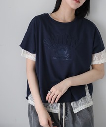 カレッジロゴ刺繍スウェットTシャツ