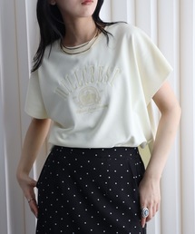 YENNA | カレッジロゴ刺繍スウェットTシャツ(Tシャツ/カットソー)