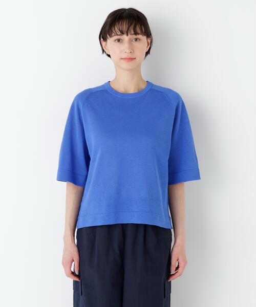 human woman(ヒューマンウーマン)の「◆【名品/ウォッシャブル/4カラー展開】ハイゲージギマ クルーネックラグランプルオーバー(ニット/セーター・レディース・ブラウン系その他/ホワイト系その他3/レッド/ブルー・MEDIUM)」の14枚目の写真