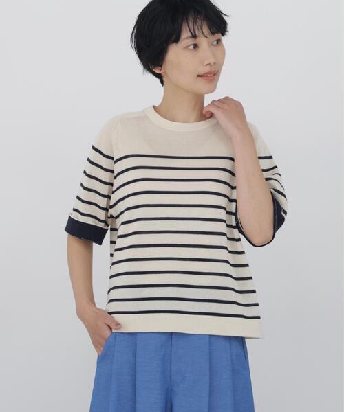 human woman(ヒューマンウーマン)の「◆【名品/ウォッシャブル/4カラー展開】ハイゲージギマ クルーネックラグランプルオーバー(ニット/セーター・レディース・ブラウン系その他/ホワイト系その他3/レッド/ブルー・MEDIUM)」の9枚目の写真