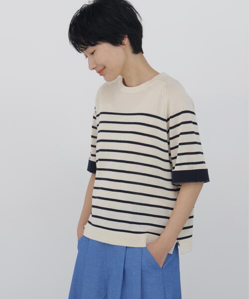 human woman(ヒューマンウーマン)の「◆【名品/ウォッシャブル/4カラー展開】ハイゲージギマ クルーネックラグランプルオーバー(ニット/セーター・レディース・ブラウン系その他/ホワイト系その他3/レッド/ブルー・MEDIUM)」の8枚目の写真