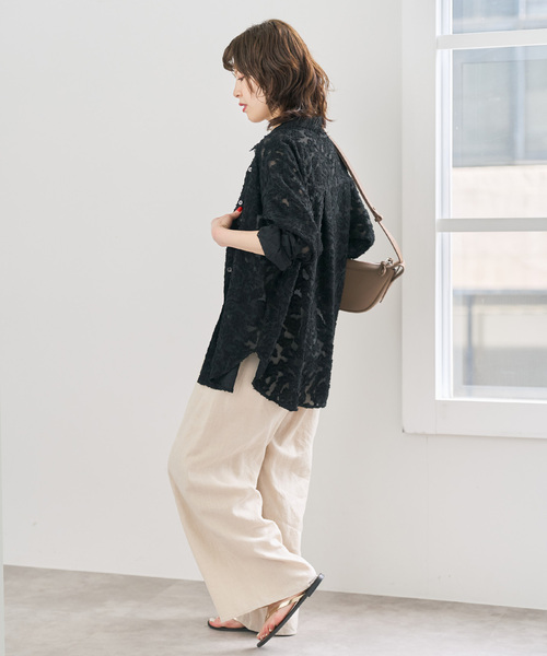 Spick & Span(スピックアンドスパン)の「《WEB限定 / 追加2》シアージャガードシャツ(シャツ/ブラウス・レディース・ブラック/アイボリー・FREE)」の11枚目の写真
