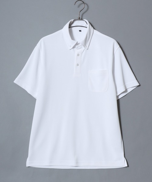 ANPAS(アンパス)の「Sweat-Concealing Polo Shirt / フレッシュテック 汗染み防止カノコポロシャツ 汗隠し/透けにくい/UV対策/接触冷感/ドライ メンズ ビジカジ(ポロシャツ・メンズ・グレー/ブラック/ネイビー/ホワイト・LL/L/M)」の5枚目の写真
