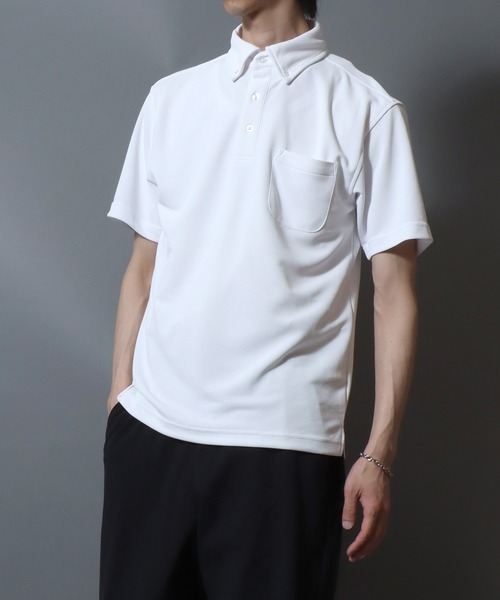 ANPAS(アンパス)の「Sweat-Concealing Polo Shirt / フレッシュテック 汗染み防止カノコポロシャツ 汗隠し/透けにくい/UV対策/接触冷感/ドライ メンズ ビジカジ(ポロシャツ・メンズ・グレー/ブラック/ネイビー/ホワイト・LL/L/M)」の9枚目の写真
