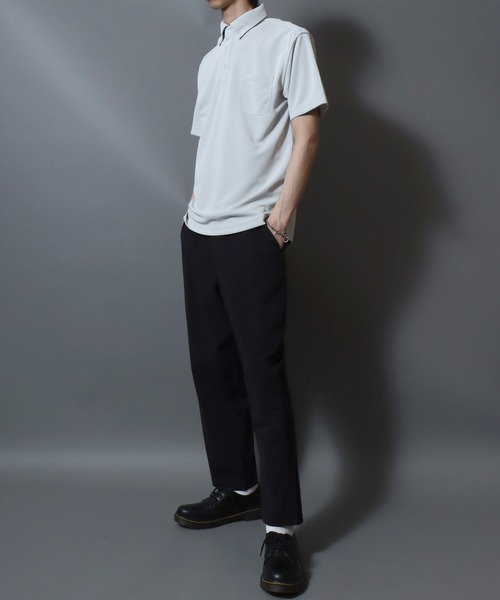 ANPAS(アンパス)の「Sweat-Concealing Polo Shirt / フレッシュテック 汗染み防止カノコポロシャツ 汗隠し/透けにくい/UV対策/接触冷感/ドライ メンズ ビジカジ(ポロシャツ・メンズ・グレー/ブラック/ネイビー/ホワイト・LL/L/M)」の22枚目の写真