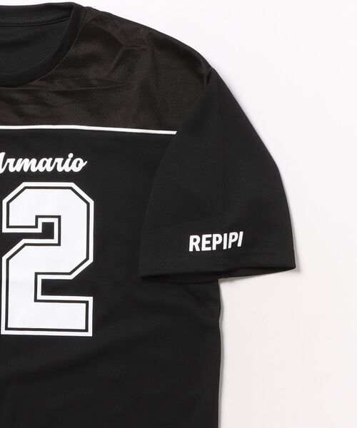 repipi armario(レピピ アルマリオ)の「repipi armario レピピアルマリオ 半袖Tシャツ ナンバリング ゆったりシルエット メッシュ(Tシャツ/カットソー・キッズ・ホワイト/ブラック/サックスブルー・150cm/160cm/140cm)」の4枚目の写真