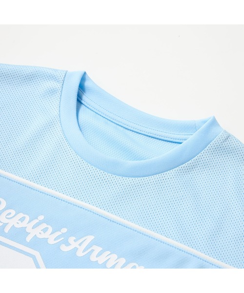 repipi armario(レピピ アルマリオ)の「repipi armario レピピアルマリオ 半袖Tシャツ ナンバリング ゆったりシルエット メッシュ(Tシャツ/カットソー・キッズ・ホワイト/ブラック/サックスブルー・150cm/160cm/140cm)」の9枚目の写真