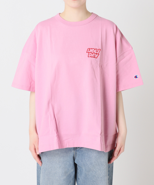 CHAMPION×JOURNAL STANDARD by HOLIDAY ピンク 別注【CHAMPION*JOURNAL STANDARD by HOLIDAY】16s/1 Jersey T-SH（T
