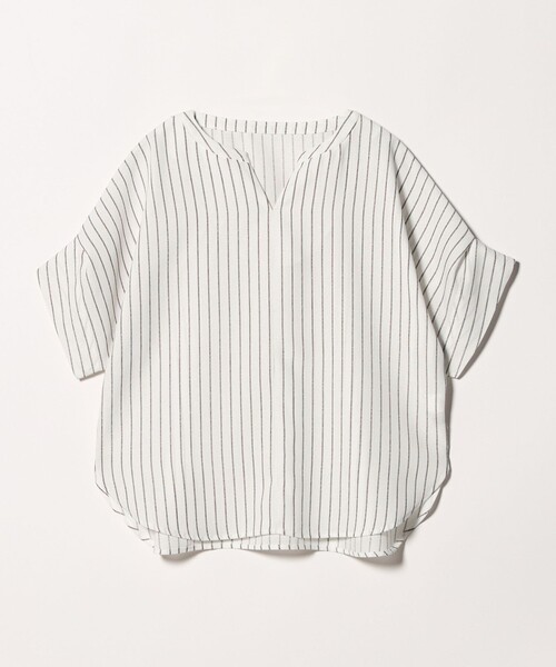 A DAY IN THE LIFE UNITED ARROWS(アデイインザライフユナイテッドアローズ)の「リネンライク プリント キーネック ドルマンブラウス <A DAY IN THE LIFE>(シャツ/ブラウス・レディース・ダークブラウン/ベージュ/ネイビー・FREE)」の2枚目の写真