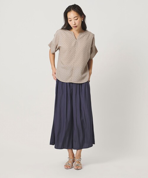 A DAY IN THE LIFE UNITED ARROWS(アデイインザライフユナイテッドアローズ)の「リネンライク プリント キーネック ドルマンブラウス <A DAY IN THE LIFE>(シャツ/ブラウス・レディース・ダークブラウン/ベージュ/ネイビー・FREE)」の7枚目の写真