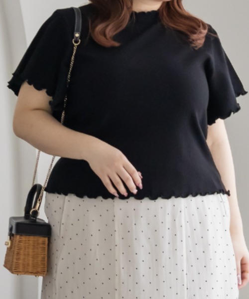 CLETTE（クレット）の「CLETTEオリジナルプチハイネックフレア袖カットソー（Tシャツ/カットソー・レディース・ブラック/レッド系その他/ホワイト系その他/ホワイト・4L/3L/LL）」の4枚目の写真