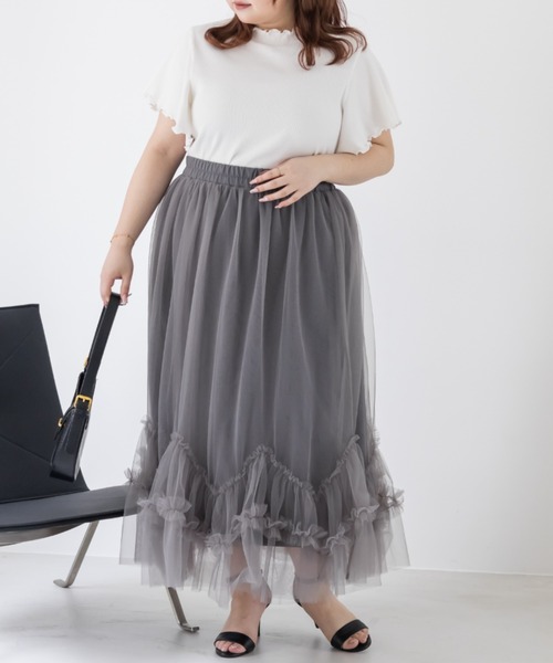 CLETTE（クレット）の「CLETTEオリジナルプチハイネックフレア袖カットソー（Tシャツ/カットソー・レディース・ブラック/レッド系その他/ホワイト系その他/ホワイト・4L/3L/LL）」の7枚目の写真