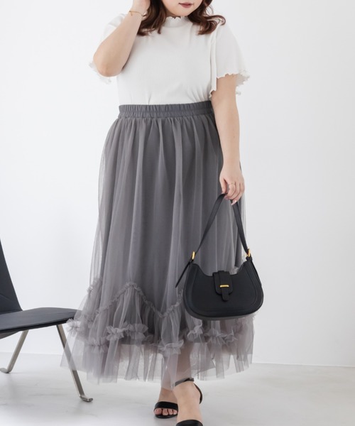 CLETTE（クレット）の「CLETTEオリジナルプチハイネックフレア袖カットソー（Tシャツ/カットソー・レディース・ブラック/レッド系その他/ホワイト系その他/ホワイト・4L/3L/LL）」の6枚目の写真