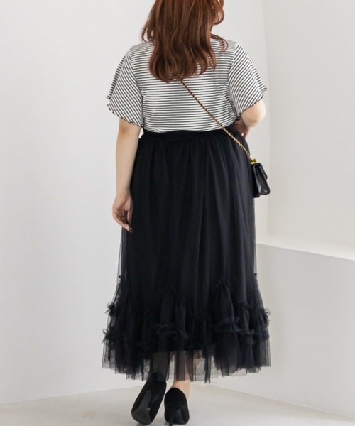 CLETTE（クレット）の「CLETTEオリジナルプチハイネックフレア袖カットソー（Tシャツ/カットソー・レディース・ブラック/レッド系その他/ホワイト系その他/ホワイト・4L/3L/LL）」の11枚目の写真