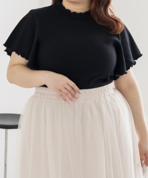 CLETTE（クレット）の「CLETTEオリジナルプチハイネックフレア袖カットソー（Tシャツ/カットソー・レディース・ブラック/レッド系その他/ホワイト系その他/ホワイト・4L/3L/LL）」の12枚目の写真