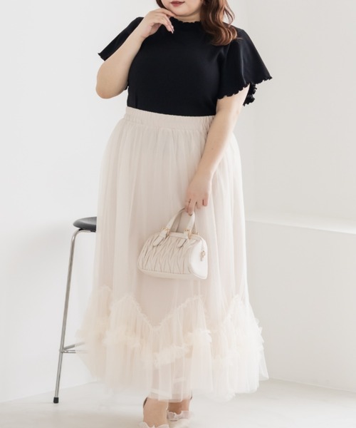 CLETTE（クレット）の「CLETTEオリジナルプチハイネックフレア袖カットソー（Tシャツ/カットソー・レディース・ブラック/レッド系その他/ホワイト系その他/ホワイト・4L/3L/LL）」の13枚目の写真