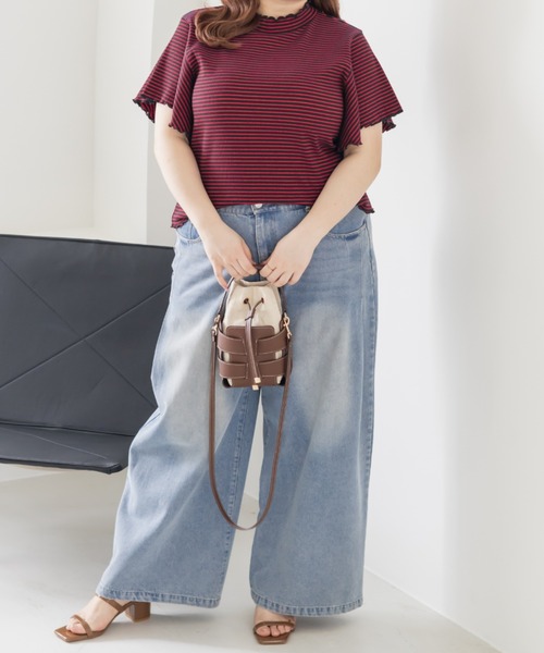 CLETTE（クレット）の「CLETTEオリジナルプチハイネックフレア袖カットソー（Tシャツ/カットソー・レディース・ブラック/レッド系その他/ホワイト系その他/ホワイト・4L/3L/LL）」の16枚目の写真