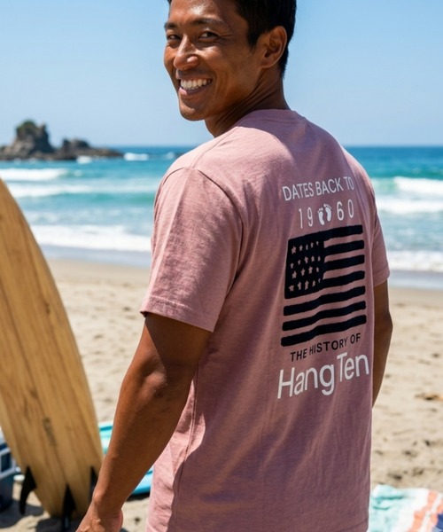 HANGTEN(ハンテン)の「【HANGTEN/ハンテン】スラブ天竺バックサガラ刺繍Tシャツ/バックデザイン アメリカン サーフ カジュアル(Tシャツ/カットソー・メンズ・アイボリー/ピンク/ネイビー・MEDIUM/X-LARGE/LARGE)」の5枚目の写真